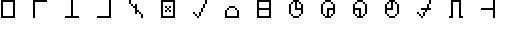 ASCII characters 00 to 0F
