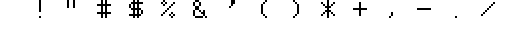 ASCII characters 20 to 2F