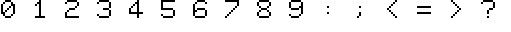 ASCII characters 30 to 3F