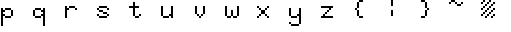 ASCII characters 70 to 7F