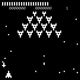 Astro Fighter running on the Microtan emulator