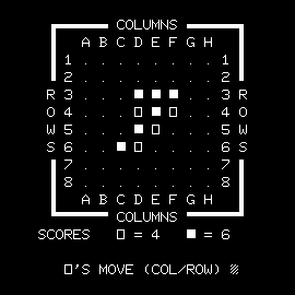 Othello running on the Microtan emulator
